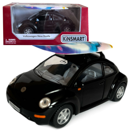 Машинка металлическая Volkswagen new beetle Фольксваген жук черный 1:36 откр двери резиновые колеса 12,5*5*6 см (KT5028WS)