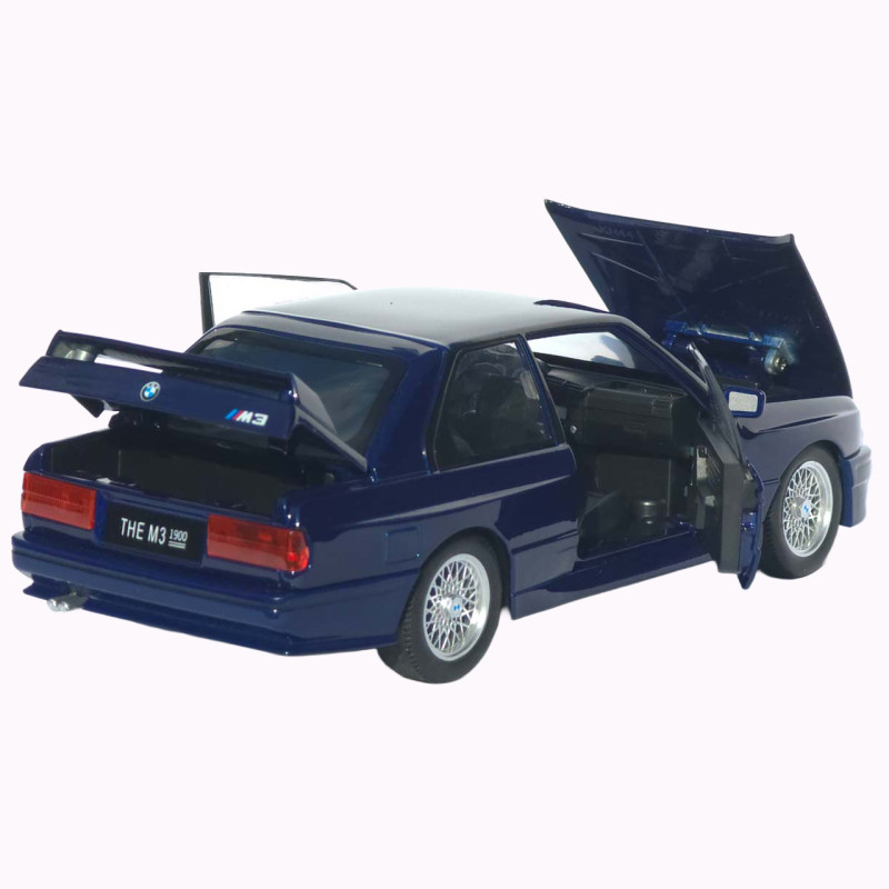 Машинка метал BMW M3 (E30) АвтоЕксперт синя 1:24 світло звук відкр двері капот багажник (1273-27)