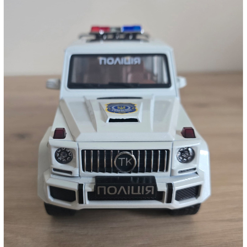 Машина металева поліція Mercedes-Benz G-Class Гелендваген Авто Експерт 1:24 світло звук інерція відч двері баг капот 21*8*9,5см (32968)