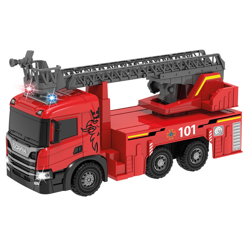 Пожарная машина Scania (свет, звук, функ. воды), Super Big Truck, TechnoDrive, 52х19х27см (5005KS)