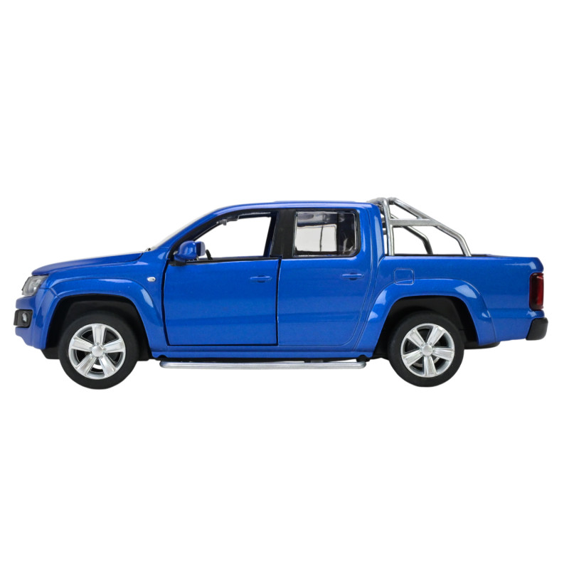 Машина металл Volkswagen Amarok Фольксваген синяя 1:30 свет звук откр двери 17*6*6 см (68365)