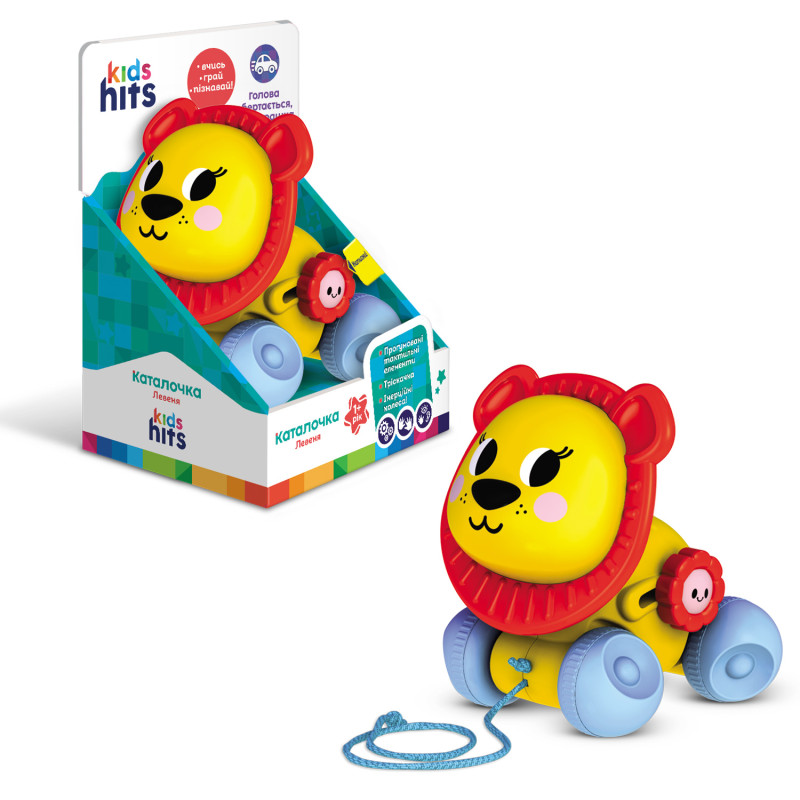 Дитяча іграшка-каталка Kids Hits Лев від 1 року 12.8*14.8*10.8 см (KH22/002)