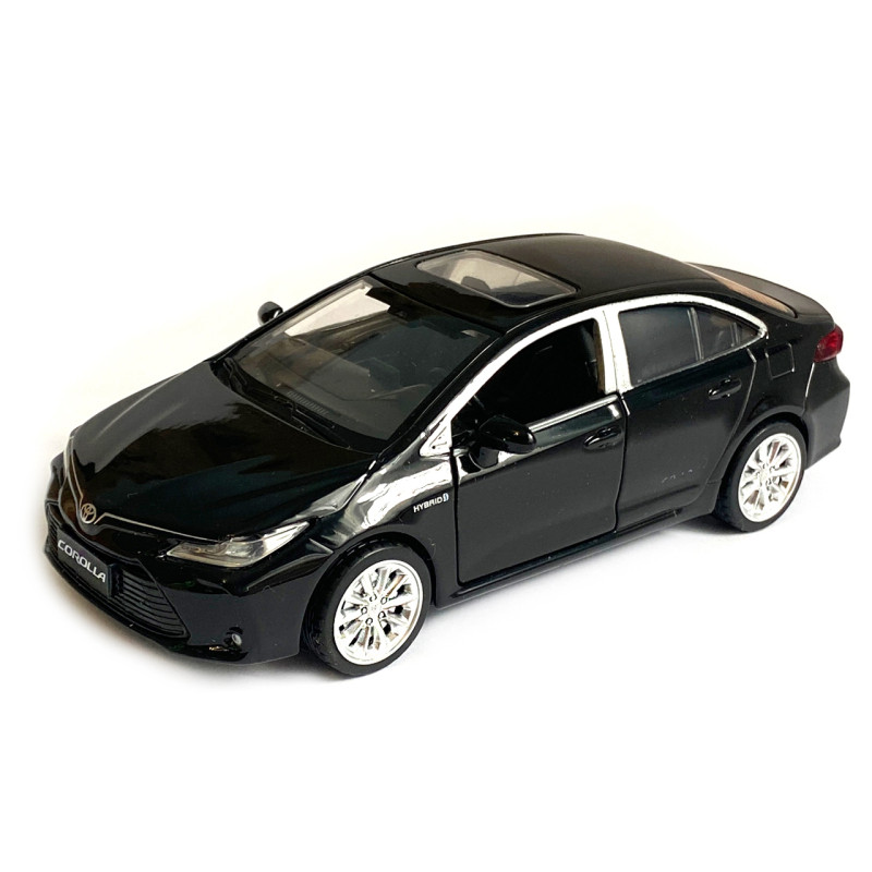 Машинка іграшкова металева Toyota Corolla Hybrid Автопром Тойота Королла гібрид, чорна, світло, звук, відкр. двері, 14*6*4 см (68432)
