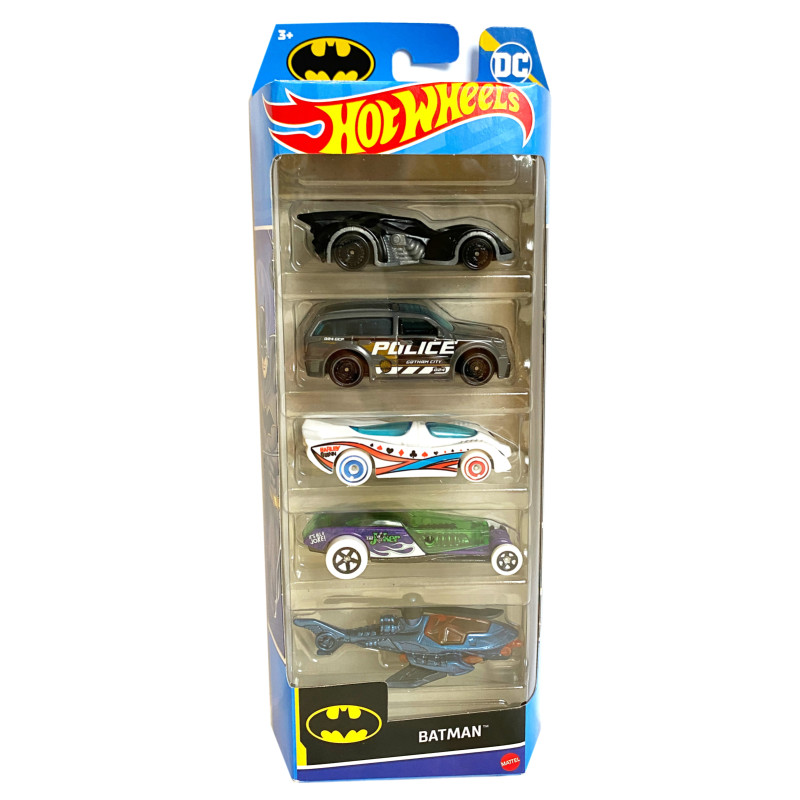Подарочный набор из 5-ти базовых машинок Hot Wheels Хот виллс HW Batman Бетмен 1:64 метал (1806)