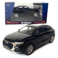 Машинка металлическая детская Audi Q8, Ауди, черный, 1:32, Автоэксперт, звук,свет,инерция, откр двери,багажник,капот, 16*6*5 (GT-08198)