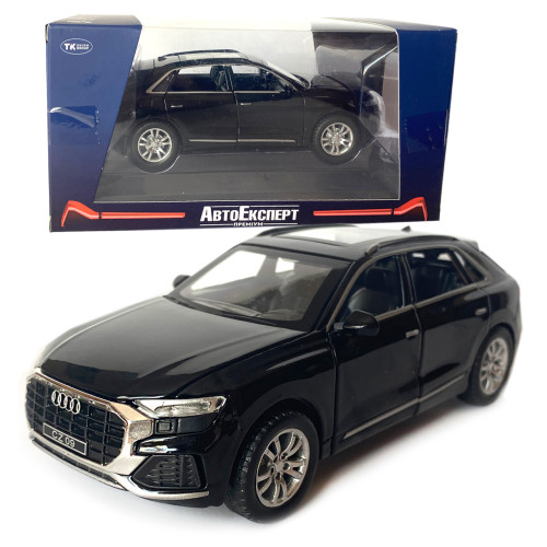 Машинка металева дитяча Audi Q8, Ауді, чорна, 1:32, Автоексперт, звук,світло,інерція, відкр двері,багажник,капот, 16*6*5 (GT-08198)