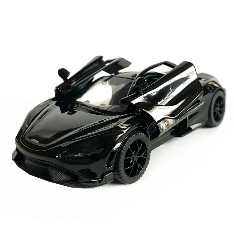 Іграшкова машинка металева McLaren 765LT, макларен, чорна, звук, світло, інерція, откр двері, капот, Автоексперт, 1:32,14*8*4см (ТК-15808)