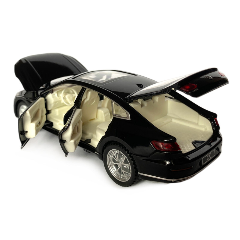 Іграшкова машинка металева Volkswagen Passat CC, Фольксваген пасат, чорна, Автоексперт, 1:32, звук,світло,інерція,рухомі елементи, 16*5*6см (GT-01200)