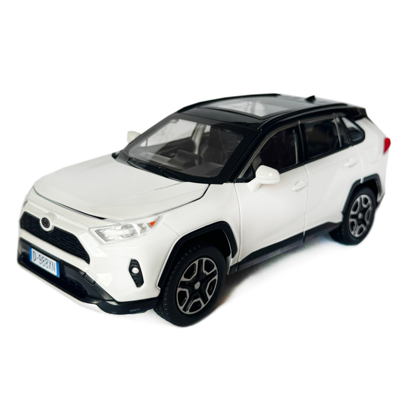 Машинка металева Toyota RAV4 Sport Тойота рав 4 спорт біла 1:22 звук світло інерція відкр двері багажник капот гумові колеса 19*7*8см (AP-1989)