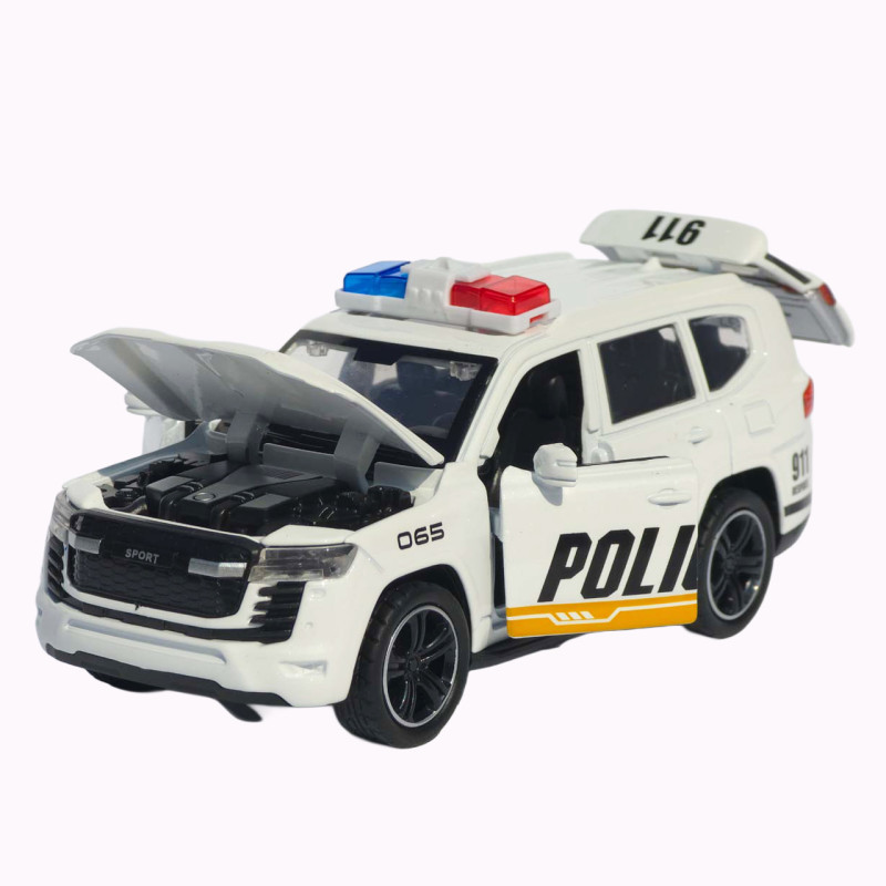Машинка метал поліція Toyota Land Cruiser 300 АвтоЕксперт біла 1:32 світло звук 14,5*7*6,5 см (MG-94077)