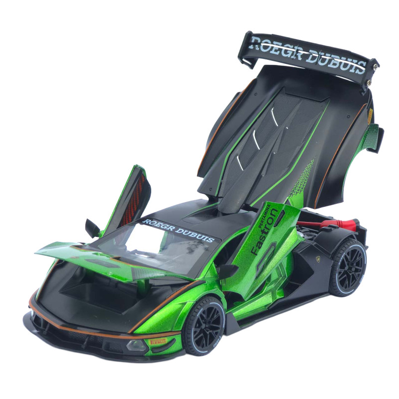 Машинка метал Lamborghini Essenza SCV12 зелена 1:24 звук світло відчин двері капот багажник (1650-05)