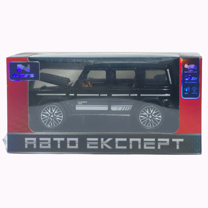 Машинка метал Mercedes-Benz G-Class (Гелендваген) АвтоЕксперт чорна 1:32 звук світло (L-0442-50)
