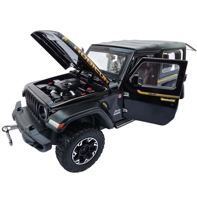Машинка метал Jeep Wrangler Rubicon джип вранглер чорний 1:24 світло звук 21,5*8*9см (GT - 94911)
