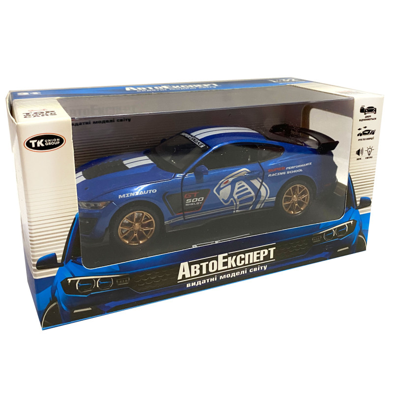 Машинка металева Ford Mustang Shelby GT500 "AutoExpert" Форд Мустанг шелбі GT500 синій 16*6*6 см (LF - 03608)