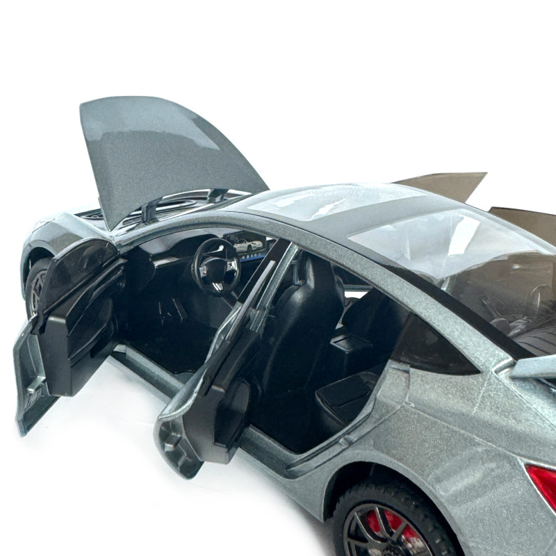 Машинка металева Tesla Model 3 Тесла сіра 1:24 звук світло інерція відкр двері багажник капот гумові колеса 20,5*8*7см (AP-2064)