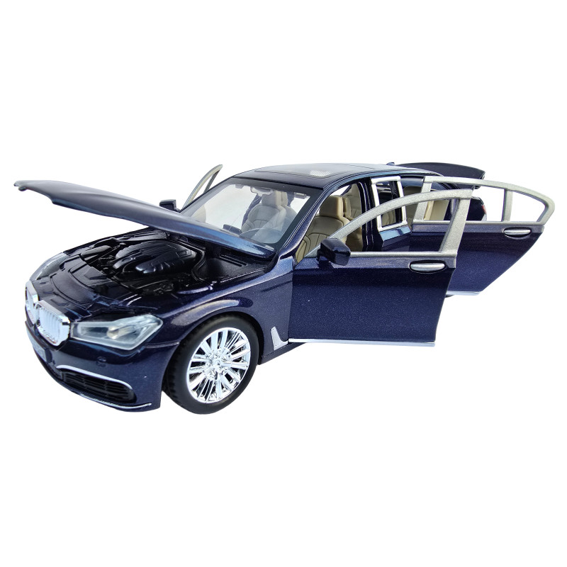 Машинка метал BMW 7 G11 БМВ лімузин синій 1:24 звук світло 20*5,5*6см (RS-61337)