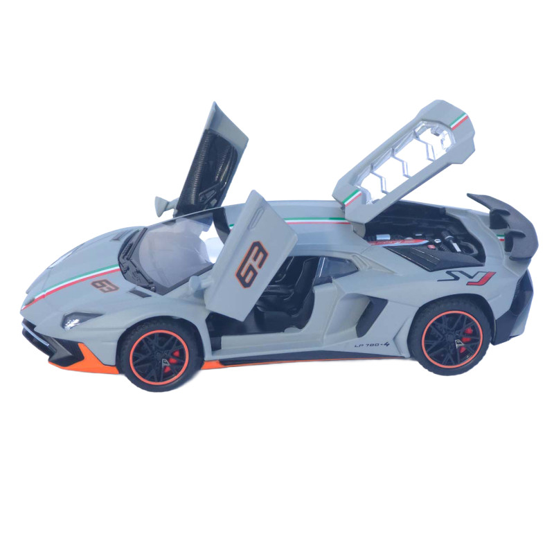Машинка метал Lamborghini Aventador SVJ АвтоЕксперт сіра 1:32 звук світло 14*6*3,5 см (LF-46301)