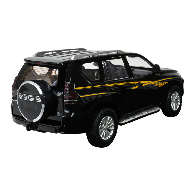 Іграшкова машинка металева Toyota Land Cruiser Prado Автопром Тойота джип 1:24, чорна, 20*7*8 см, (68270)