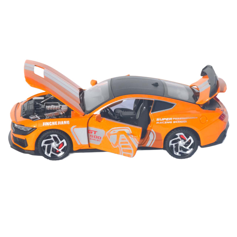 Машинка метал Ford Mustang Shelby GT500 АвтоЕксперт помаранчева 1:32 звук світло інерція 15*6*4 см (L-6514-86)