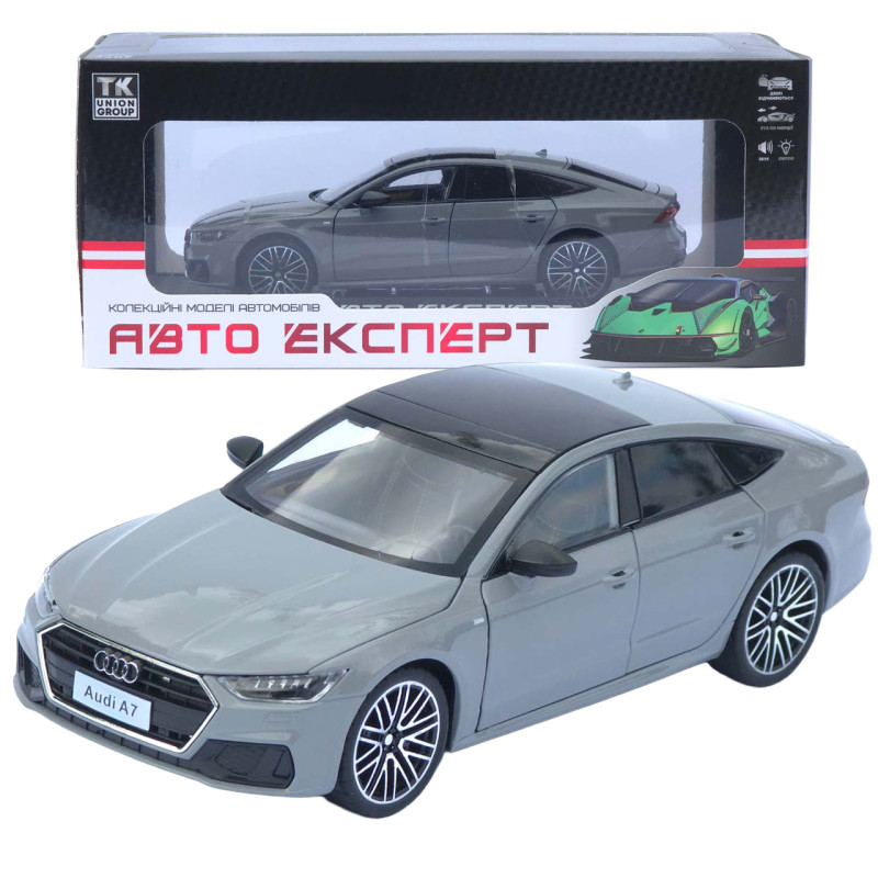 Машинка металева Audi A7 АвтоЕксперт сіра 1:24 звук світло відкр двері капот багажник (1904-17)