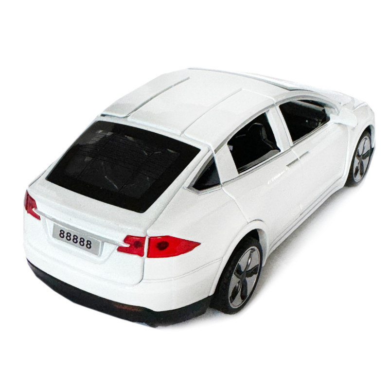 Машинка металева Tesla Model x Тесла біла 1:32 світло звук відкриваються двері баг капот резинові колеса 15,5*5*6 см (AP-1783)