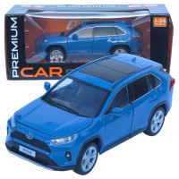 Машинка металл Toyota RAV4 АвтоСвит синяя 1:24 свет звук инерция 20*9,5*7,5 см (АР-2008)