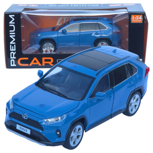 Машинка метал Toyota RAV4 АвтоСвіт синя 1:24 світло звук інерція 20*9,5*7,5 см (АР-2008)