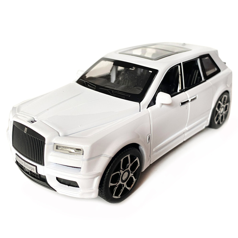 Іграшкова машинка металева Rolls-Royce Ghost BLACK BADGE, ролс ройс, білий, звук, світло, інерція, откр двері, капот, Автоексперт, 1:32,15*8*5,5см (ТК-11056)