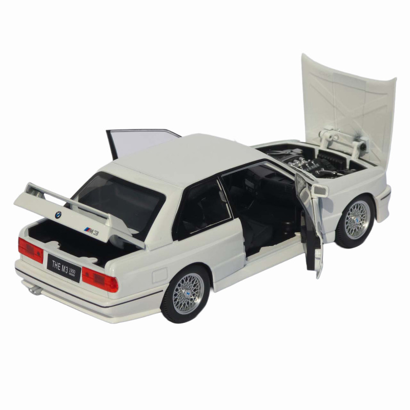 Машинка метал BMW M3 (E30) АвтоЕксперт біла 1:24 світло звук відкр двері капот багажник (1273-27)