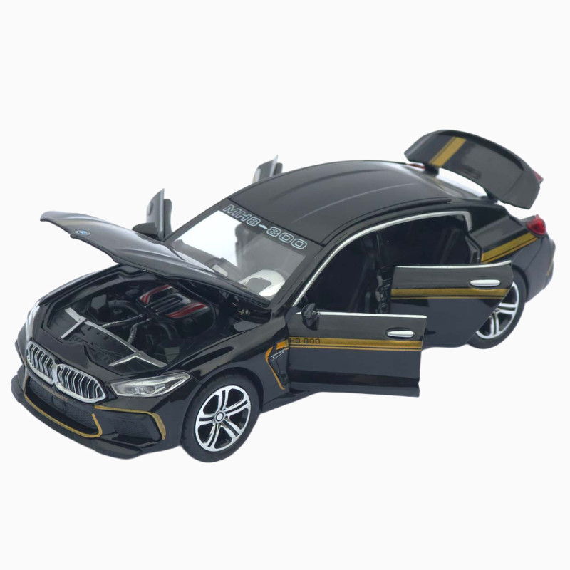Іграшкова машинка металева BMW Manhart MH8 800 АвтоЕксперт БМВ, чорна, звук, світло, інерція, відкр. двері, капот, багажник, 15*7*5 см (TK-3054)