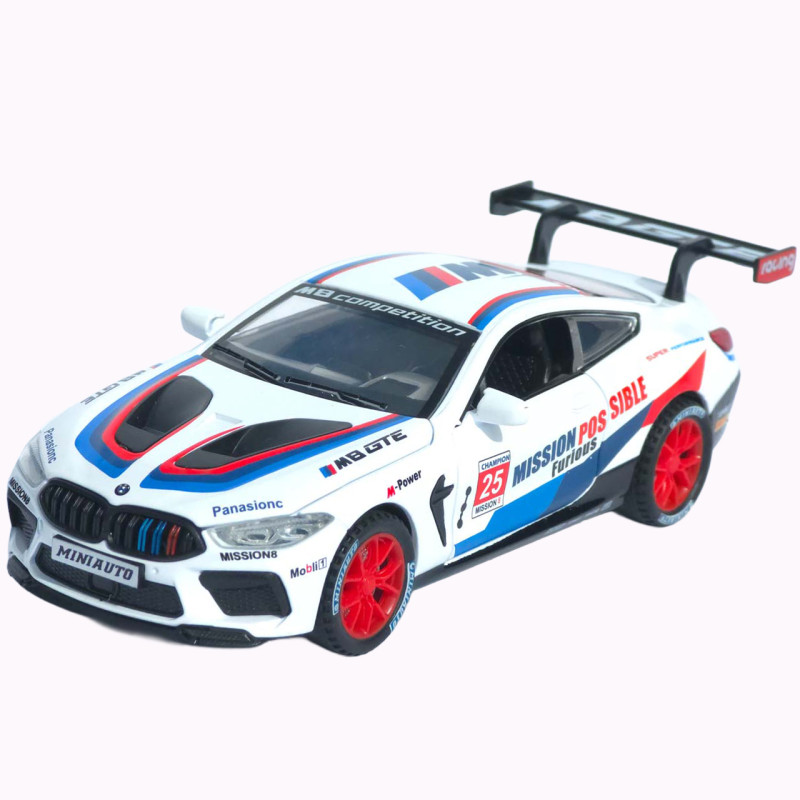 Машинка метал BMW M8 Competition GTE АвтоЕксперт біла 1:32 звук світло інерція 16*7*4 см (LF-46311)