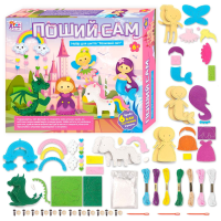 Дитяча творчість Поший Сам FUN Game Club, Казковий світ, 6 фігурок, шаблони з фетру, нитки, пластикові голки, наповнювач, в кор 25*6*20см (91759)