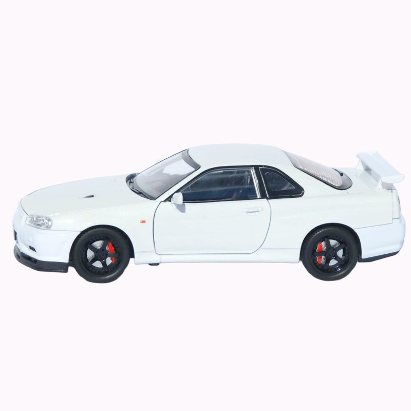 Машинка метал Nissan Skyline GT-R АвтоЕксперт біла 1:24 звук світло відкр двері капот багажник (1990-21)