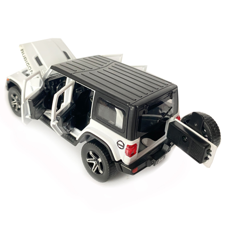 Іграшкова машинка металева Jeep Wrangler Unlimited Rubicon, Джип, білий, звук, світло, інерція, откр двері, капот, Автоексперт, 1:32,15*7*5,5см (ТК-11213/43560)