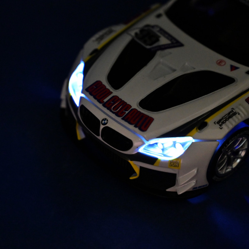 Машина метал BMW M6 GT3 біла БМВ 1:24 Автопром світло звук відкр.двері 21*8,5*5,5см (68278A(W))