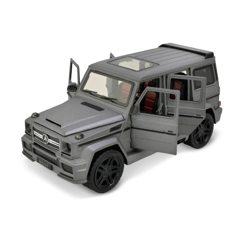 Машинка металл Mercedes-Benz G-Class Gelandewagen серая 1:24 звук свет открыв двери капот багажник (AP7717)