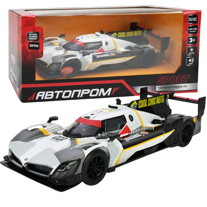 Машинка металева BMW M Hybrid V8 Автопром 1:24 світло звук 20*8*5 см (68285A(G))