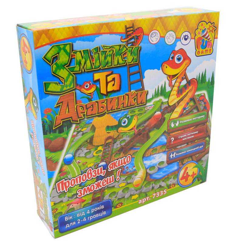 Настольная игра Fun Game Змійки та драбинки (Змейки и лесенки) (7335)