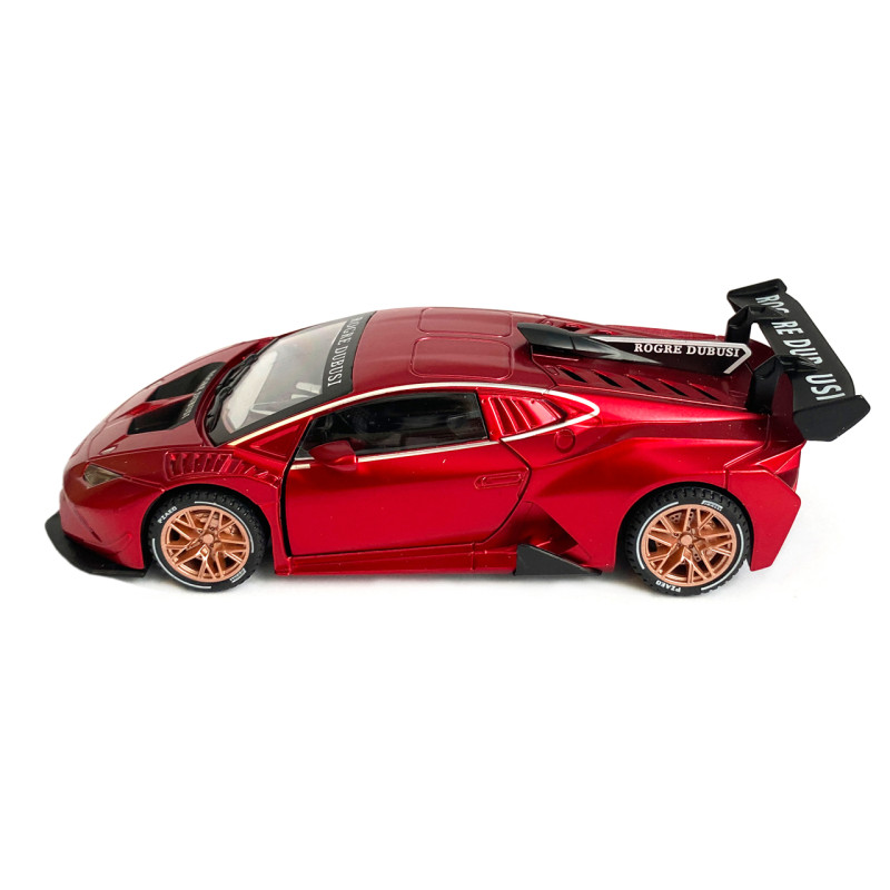 Іграшкова машинка металічна Lamborghini roger dubuis (Ламборгіні) "АвтоЕксперт", червона, світло, звук, інерція, відкр двері, багажник, капот, 15*7*5см, ТК-3026
