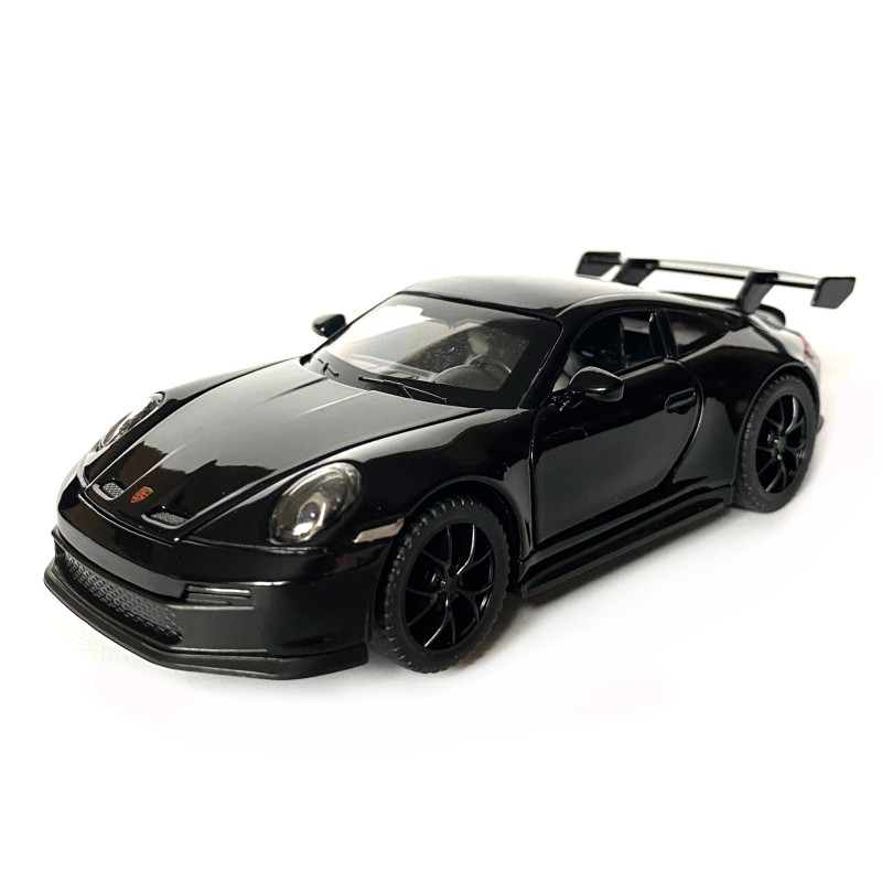 Игрушечная машинка металлическая Porsche 911 GT3, порше, черный, звук, свет, инерция, откр двери, капот, Автоэксперт, 1:32,15*7*4,5см (ТК-17610)
