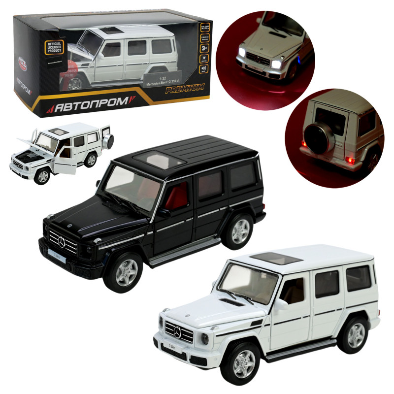Іграшкова машинка металева «Mercedes-Benz G 350 d» Автопром Мерседес Гелендваген, чорний, 14*6*5 см, (68436)