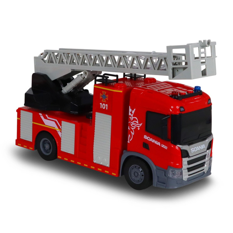 Пожежна машина Scania (світло, звук, функція води), Big Truck, TechnoDrive, 31х10х16 см (6407KS)