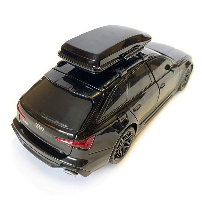 Машинка металева Audi RS6 ауді чорна 1:24 світло інерція відкриваються двері багажник капот резина колеса 21*8*8см (AP-2070)