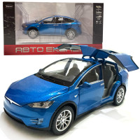 Машина металева Tesla Model 5 Тесла синя 1:22 світло звук відч двері баг капот 21*8*7см (RS-66012)