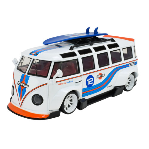 Машинка металева Volkswagen t1 bus Автопром біла 1:24 звук світло 19,5*8,5*5 см (AP7751)