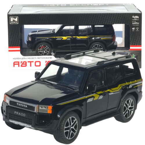 Машинка метал Toyota Land Cruiser Prado АвтоЕксперт чорна 1:24 звук світло 21*8*8 см (G7605-44)