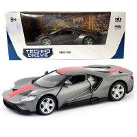 Игрушечная машинка металлическая Ford GT 2019, форд, серый, откр двери, инерция, 1:42, 5*12*3см (250338U)