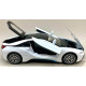Іграшкова машинка металева BMW i8 купе, БМВ, біла, звук, світло, інерція, откр двері, багажник, капот, Автоексперт, 1:32, 16,5*6,5*4,0 см (11787)