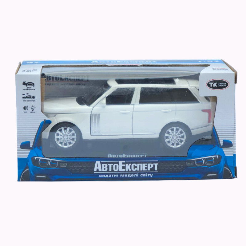 Машинка метал Range Rover Vogue АвтоЕксперт біла 1:32 звук світло відкриваються двері капот багажник (72655)