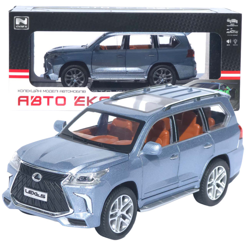 Машинка металл Lexus LX 570 АвтоЭксперт серая 1:24 звук свет инерция 20*8,5*8 см (G6498-5)